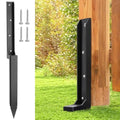 Fence Post Repair Stakes Kit, Black, 1-Pack | 1/8" Thickened Carbon Steel, One-Piece Structure, Heavy Duty Ground Anchor, For Broken/Leaning Privacy Fence & Mailbox Post - color: Black/1 Pack