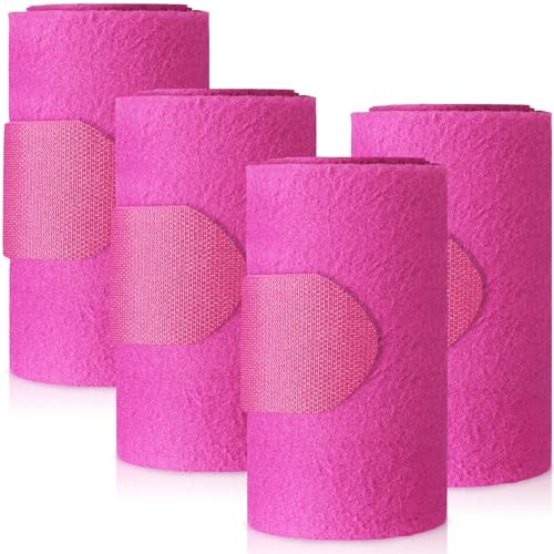 Set of 4 Horse No Bow Bandage 3D Contoured Standing Wrap Bandages Stable Nylon Horse Leg Wraps for Helping Prevent Horse from Tendon Damage and Keep Horses Clean and Safe(Purple) - color: Purple