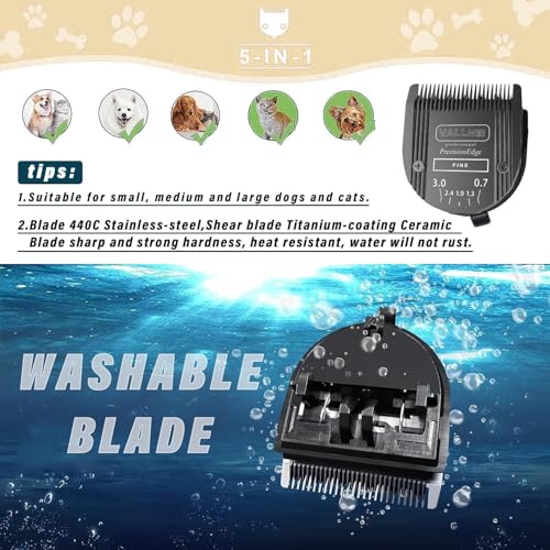 5-in-1 Replacement Clipper Blade, Detachable & Adjustable Dog Grooming Blade Compatible with Wahl Arco, Bravura, Chromado, Creativa, Figura, Motion & SuperGroom (Black 1 Pack) - color: Black, size: 1 Pack