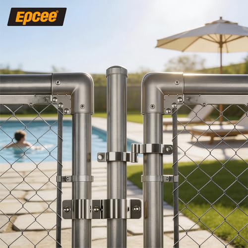 2 Pack 2-3/8" x 1-7/8" Chain Link Fence Gate Hinge, 304 Stainless Steel Heavy Duty Male Female Post Hinges with Bolts and Nuts - color: 2-3/8", size: 1-7/8"
