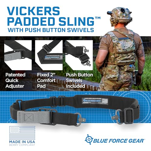 Blue Force Gear Vickers Padded Sling with Push Button QD Swivels - style: Black