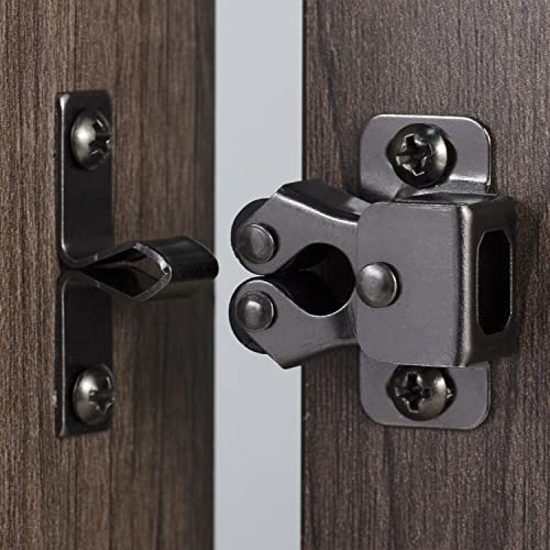 Keenkee Cabinet Latch Double Roller Catch, Black Nickel, 2 PCS | Hardware for Cupboard Closet Cabinet Door Latches and Catches - color: BlackNickel 2ps