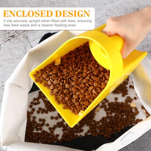 FillTouch 8 Pcs Feed Scoop 2 Qt Plastic Enclosed Heavy Duty Stackable Feed Scoop for Bird Horse Chicken Livestock Animal Ranchers Homesteaders Farmers(Yellow) - color: yellow