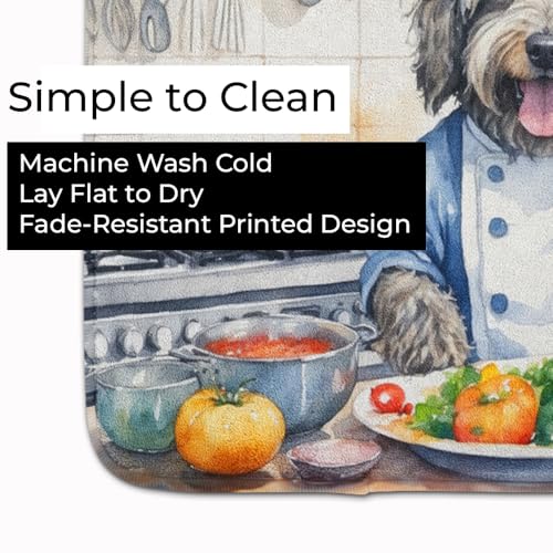 Caroline's Treasures Bergamasco Sheepdog The Chef Memory Foam Kitchen Mat Machine Washable Anti-Fatigue Mat Cushion Comfort Bath Mat or Kitchen Rug - color: Bergamasco Sheepdog 6203