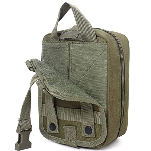 Molle Pouch, Sturdy 600D Nylon Tactical Medical Pouch,Rip-Away EMT First Aid Pouch (Bag Only) - color: green
