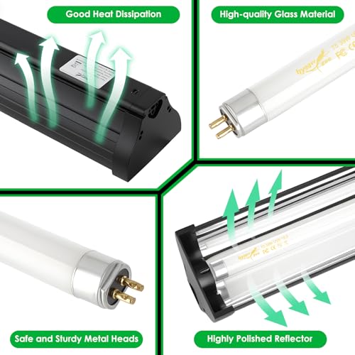 UVB Light for Reptiles Bearded Dragon, T5 UVB Reptile Light Fixture HO UVB Bulb Lighting Combo Kit 10.0 39W UVA UVB Reptile Light Bulb Terrarium Lamp Tube Bar for Snake Gecko Turtle Lizard, 34 Inch - size: T5-34Inch