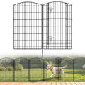 INJOPEXI Decorative Garden Fence 6 Panels 13ft (L)×42in (H) Animal Barrier Fences with 5 Panels + 1 Gate, No Dig Garden Fencing Rustproof Metal Wire Temporary Rabbit Dog Fence for Patio Outdoor Yard - size: 6 Panels 13ft(L)-42"(H) - With Gate