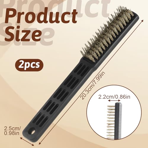 2 Pack Bowling Shoe Brushes, Heavy Duty Wire Brush Outdoor Shoe Cleaning Brushes for Bowling Shoes, Sliders, Golf Cleats and Boots Remove Dust Grit