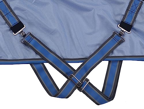 LEAFOREST Horse Mesh Fly Sheets - Lightweight Breathable Standard Neck | UV Protection Soft Sheet Blue, 75" - size: 75IN