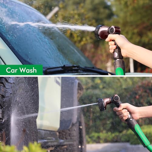 RESTMO Heavy Duty Hose Nozzle, Metal Garden Water Hose Sprayer | 7 Watering Patterns, Easy Thumb Control, On Off Valve, leak proof Nozzle Sprayer for Watering Plants, Washing Car & Pet - color: Oil Rubbed Bronze