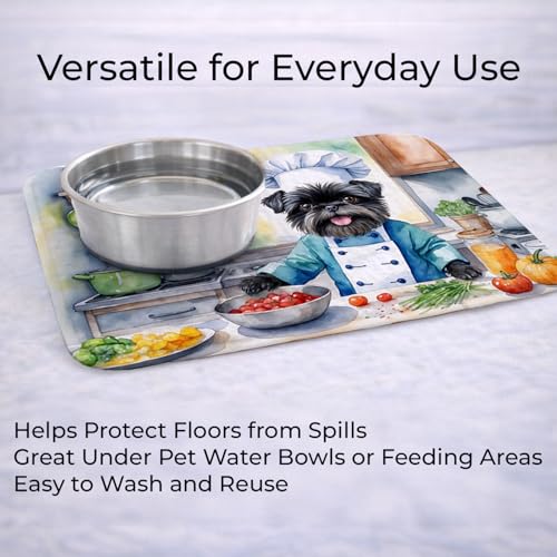 Caroline's Treasures Affenpinscher The Chef Memory Foam Kitchen Mat Machine Washable Anti-Fatigue Mat Cushion Comfort Bath Mat or Kitchen Rug - color: Affenpinscher 6179