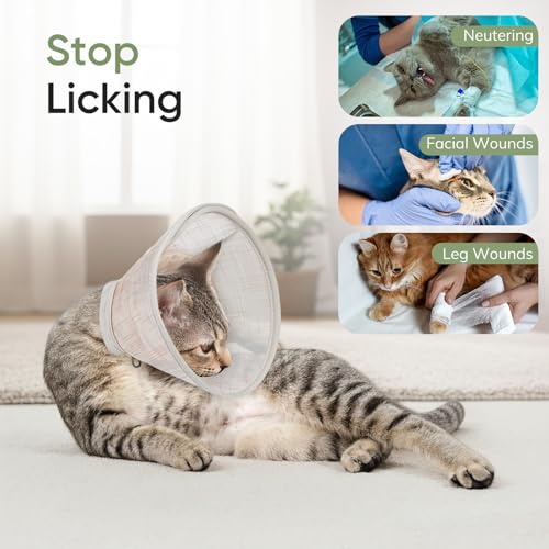 Supet Soft Cat Cone Collar to Stop Licking, Breathable Mesh Cone with Waterproof Liner Recovery Collar, for Kitten, Comfortable Elizabethan Alternative for Spay Neuter Grooming (S) - color: Orange Liner, size: S
