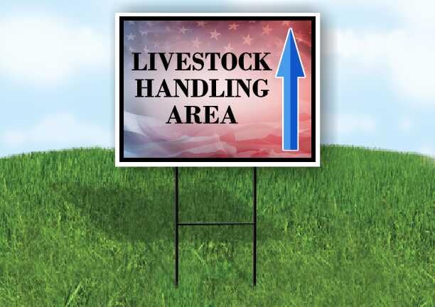 Livestock Handling Area 4Th Of July American Flag Usa Patriotic Faded Up Arrows Double Sided 18x24 in. Yard Road Sign - size: Double Sided Up Directional Arrows