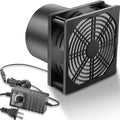 GDSTIME 120mm x 38mm 12V DC Axial Fan w/ 4 Inch Duct Flange Variable Speed | 110V 120V AC Powered, Dual Ball, Small Air Exhaust Fume Smoke Extractor Kit, for Soldering, 3D Printer Enclosure Ventilation - style: 1238 Fan + 1 Flange