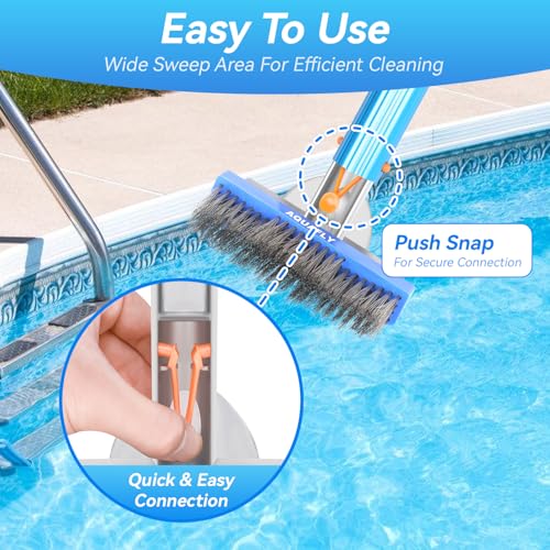 5" Stainless Steel Pool Brush, Heavy Duty for Concrete Pools | Durable wire bristle brush head for deep cleaning walls & floors. Removes tough buildup safely - size: 5 inch