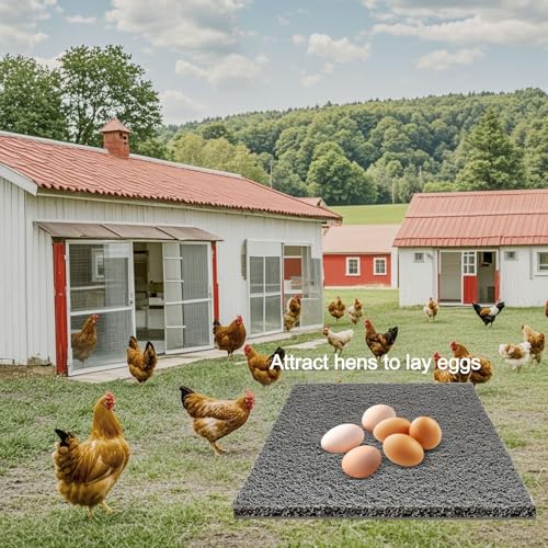 Washable Nesting Pads for Chicken Coop – 8 Pack 12x12 Inch Reusable Chicken Nesting Mats with 4 Fake Eggs, Easy Clean & Durable Laying Box Accessories for Hens (Gray) - color: Gray-8pcs