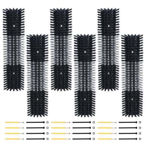 Livestock Scratch Brush for Cattle, Horses, Goats, Cow, Durable Scratching Brush, Massage Grooming Tool for Healthy Coat, Relieves Itching, Easy Install on Fence Posts(6pcs, Black) - color: Black, size: 6Pcs