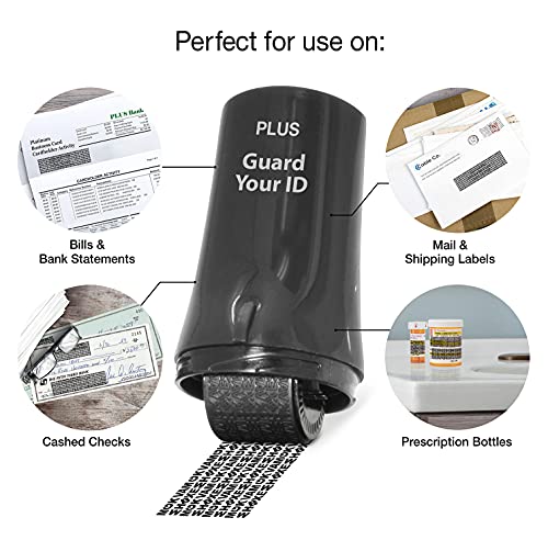 Guard Your ID Identity Theft Protection Roller Stamp, 3-Pack for Mail - color: Black, size: Standard 3-Pack