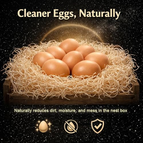 NestNova™ Aspen Nesting Pads for Chickens – 10 Pack 13x13 Excelsior Liners | USA-Grown Aspen, Cleaner Eggs, Kraft-Backed Coop Bedding for Laying Hens - 20 Pads - size: 20 Pads (2 Packs)