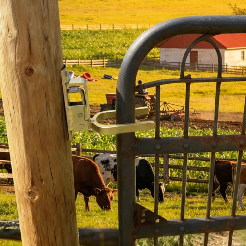 2PCS Fast Locking Gate Latch-Heavy Duty Stainless Steel Spring One-Hand Instant Locking Gate Latch for Farm, Ranch & Backyard