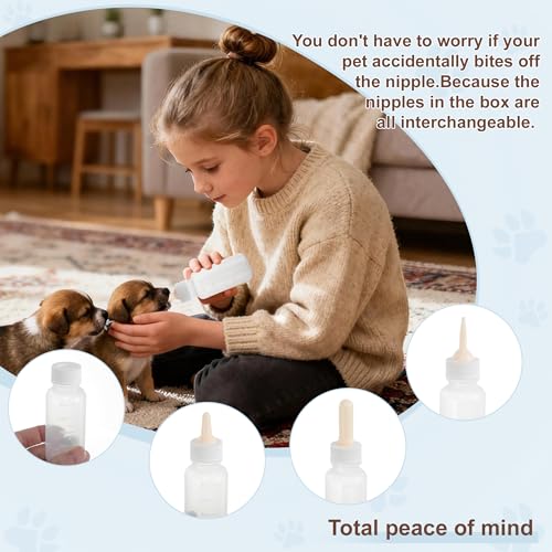 Kitten Bottle Feeding Kit, Pet Nursing Kit, Apricot, 1 Set | Easy-to-Use Kitten Feeding Set, Complete Care Solution for Feeding, Kitten Bottle Feeding Set with Nursing Nipples - color: Apricot