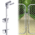 36" Chain Link Drop Rod, Pull Style Fence Gate Latch for 1-3/8" Frame | Heavy Duty Cane Bolt Drop Ground Latch, For Double Gate, 3/4'' Round Tube Frame, Rust-resistant, Galvanized Steel Mental