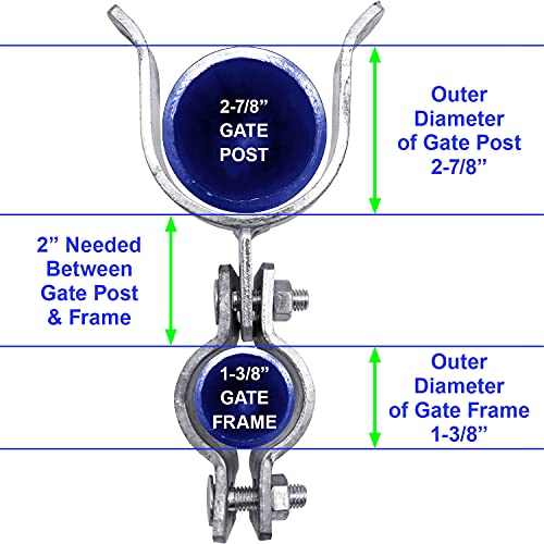 1-3/8" x 2-7/8" Chain Link Fence Gate Fork Latch - Fence Gate Latch - Galvanized Fence Gate Latch with Hole for Padlock - size: 1-3/8" x 2-7/8"