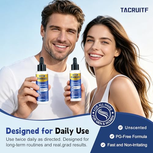 8 Pack 5% Minoxidil Hair Growth Treatment for Men and Women, Extra Strength Minoxidil Liquid Solution for Thicker, Fuller Hair, Beard Growth Serum, Biotin & Castor Oil Enriched,8 Month Supply
