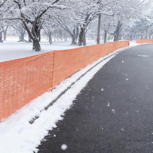 5 x 100 FT Orange Safety Fence, Plastic Construction Fence | Plastic Mesh Roll for Snow Fence, Driveway Marking, Hazard Areas, Work Zones & Property Boundary