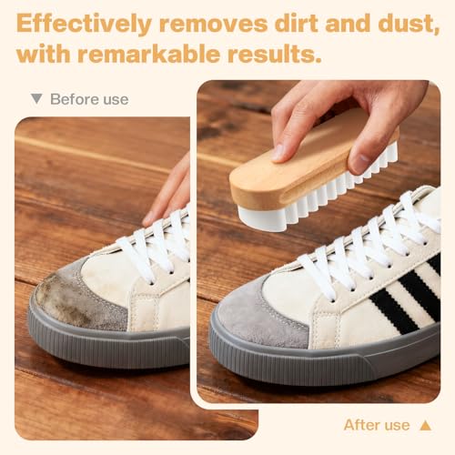 2 Pcs Suede Shoe Brush Nubuck Leather Cleaner Shoes Shine Dauber Crepe Applicators Set(2 Suede Detailing Brushes) - style: 2 Suede Detailing Brushes