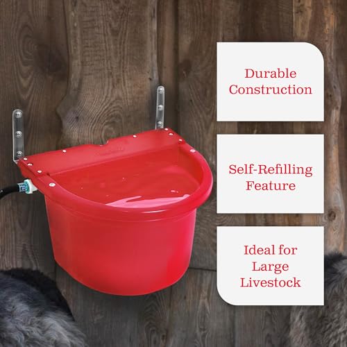 Little Giant FW16RED 4 Gallon Capacity Automatic Float Controlled Waterer Animal Horse & Cattle Livestock Water Trough, Red (4 Pack)