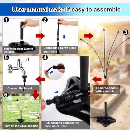 VIHOSE 2 Set Standing Misters for Chicken Coop, 30.7 Inch Height Portable Misting System, 26.2 ft Stand Misting Line for Chickens, Helps Keep Flocks Cooler During Hot Weather, Reduce Dust