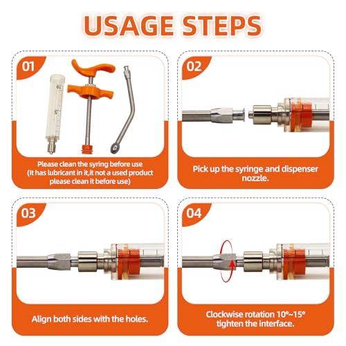 2Pcs Reusable Goat Drench Syringe with 2 Detachable Metal Drench Nozzles | Adjustable Dosage Drench Gun for Sheep, Pig, Cattle, Dog, Cat, Goat Feeding,Livestock Supplies 10ml and 20ml