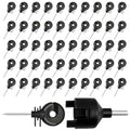 50Pack Black Electric Fence Ring-Head Insulators Self-Tapping Screws | Premium PP+PE anti-deform material, rustproof galvanized screws, easy drill install,universal for farm livestock fence