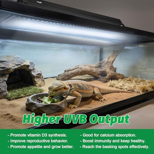 UVB Light for Reptiles Bearded Dragon, T8 UVB Reptile Light Fixture HO UVB Bulb Lighting Combo Kit 10.0 18W UVA UVB Reptile Light Bulb Terrarium Lamp Tube Bar for Snake Gecko Turtle Lizard, 24 Inch - size: T8-24Inch