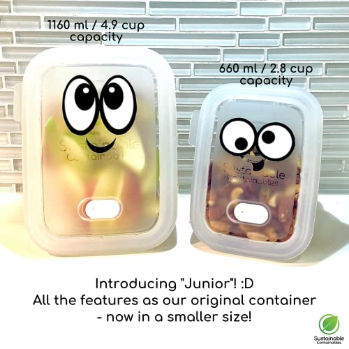 Premium Silicone Collapsible Food Storage Containers with Silicone Leakproof Lids, BPA Free, LFGB Food-Grade Certified, Compact, Reusable Lunch Snack Box, Microwave Safe, 2.8 Cups 3 Pk - color: 660 ml (2.8 cups) - 3 Pack