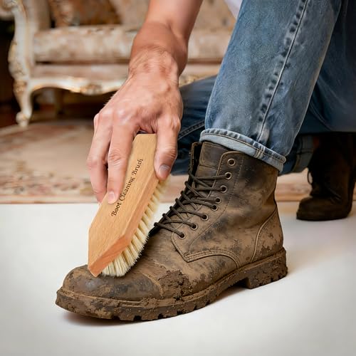 Heavy Duty Boot Cleaning Brush, Shoe Cleaning Scrubber Effectively Cleans Mud and Stones, Tough Bristle Scrubber for Muddy Boots Football Cleats Golf Shoes