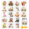 GLOBLELAND 18 Sheets Animals with Flower Crown Transfer Stickers 3.9x3.6inch Floral Wreath Animals UV DTF Cup Wraps Bear Rabbit Rub on Transfer for Crafts Cup Decal Vase Glass Art Decorations - style: Flower Animals