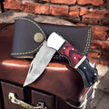 Poshland Steelware Custom Damascus Steel Folding Pocket Knife – Handmade, Compact for Outdoor, Camping, Hiking and Hunting– Back Lock, Durable Damascus Blade for Everyday Carry - color: Rose-Wood