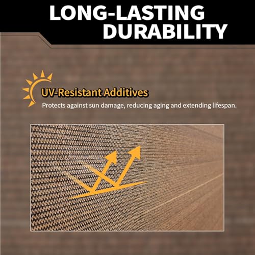 90% Sun Shade Cloth for Garden 6x8Ft UV Resistant Mesh Tarp,Mocha - color: Mocha, size: 6' x 8'-Finished Size