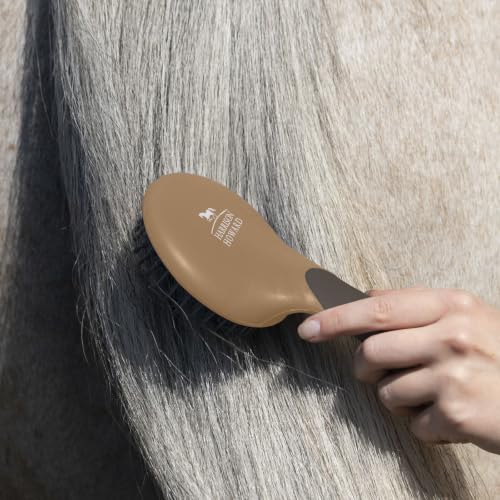 Harrison Howard Horse Mane and Tail Brush - Professional Grooming Brush, Equestrian Detangler, Non-Slip, Dark Brown - color: Dark Brown
