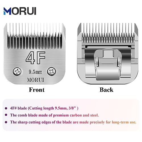4F Cut Length 3/8"(9.5mm) Detachable Pet Dog Clipper Blades UltraEdge Series Clipper Blades for Dog Grooming Compatible with Most Andis,Oster A5 Wahl KM Series Clippers - size: 4F 9.5mm