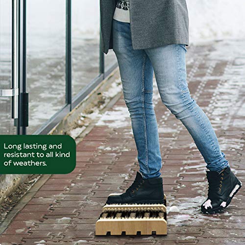 SCRUBIT Boot Scrubber Shoe Brush – Outdoor Boot Brush for Snow & Ice, All Weather Shoes & Boots Cleaner, Removes Snow, Sand and Mud – 14.2 x 10 in. Boot Scraper Door Mat