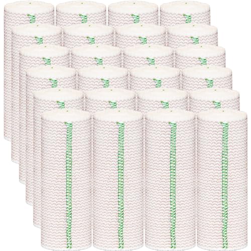 24 Pack Elastic Bandage Wrap 6” Bandage Wrap with Hook and Loop Closure on Both Ends Self Adhesive Bandage Wrap for Sports, Medical, and Injury Recovery - size: 6 Inch