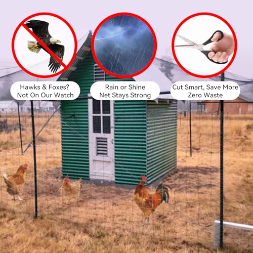 Bird Netting 50x100 FT 1 Inch Mesh Heavy Duty Woven Mesh Netting | Heavy duty woven mesh protects fruit trees, berries and gardens from birds & small animals with UV-resistant durability - size: 50x100Ft-01"