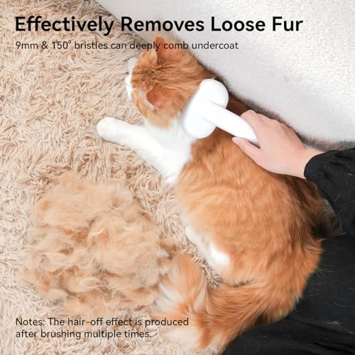 Aumuca Cat Brush for Shedding, Cat Brushes for Indoor Cats, Cat Brush for Long or Short Haired Cats, Cat Grooming Brush Cat Comb for Kitten Rabbit Massage Removes Loose Fur - color: White