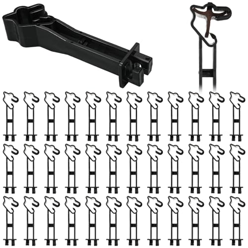 Outus 25pcs Reversed Extender Electric Fence TPost Insulators Snap, Black | Fit T Post Insulators, for Electric Fence Wire, Yard Agricultural Ranchers Farm - color: Black