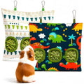 2-Pack Guinea Pig Hay Feeder,Hanging Canvas Hay Holder for Small Pet Cage | refillable closure, foldable storage, fit guinea pigs, rabbits & small herbivores
