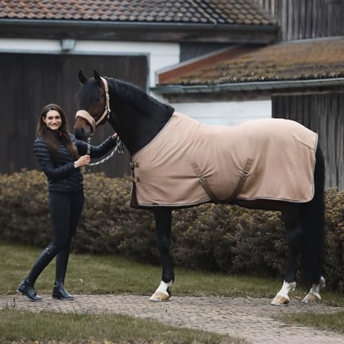 HORZE Fleece-Padded Adjustable Horse Halter, Soft Comfort, Easy On/Off - color: Tan, size: Pony