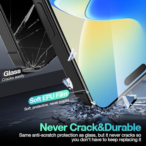 3 Pack Flexible Film Screen Protector for iPhone 16, Non-breakable Soft TPU Hydrogel Film for iPhone 16 Screen Protector Film (NOT Glass) - size: iPhone 16